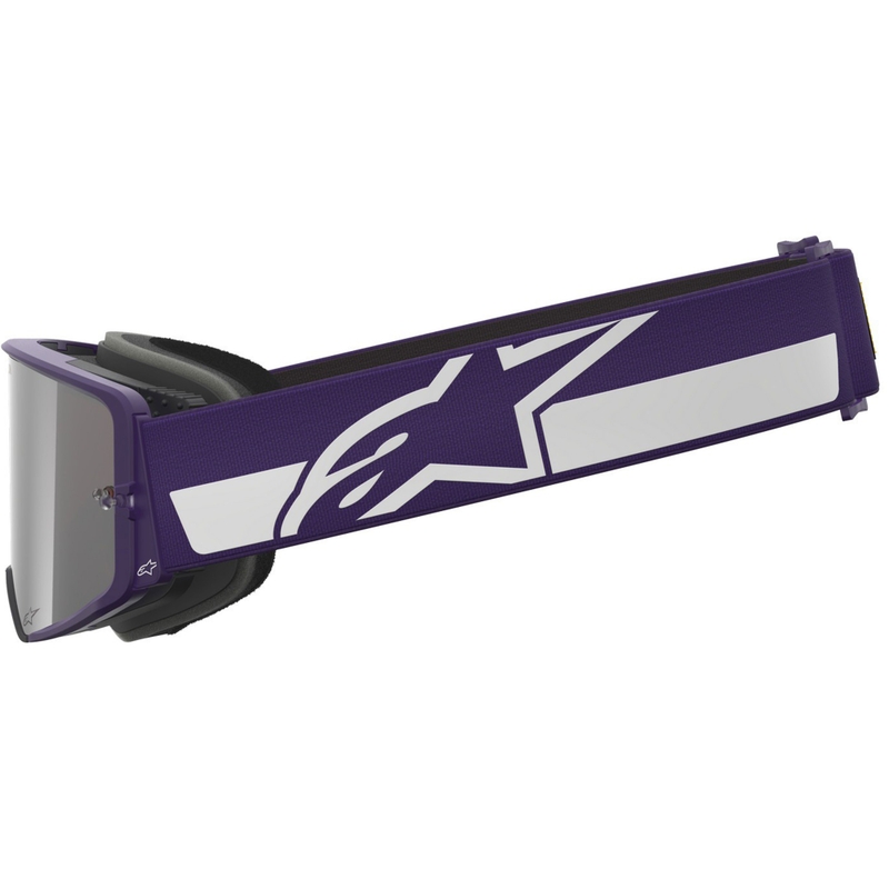 Lunettes de motocross Alpinestars Supertech Vision Hunta96 XXV violet-blanc avec plexiglas argent miroir