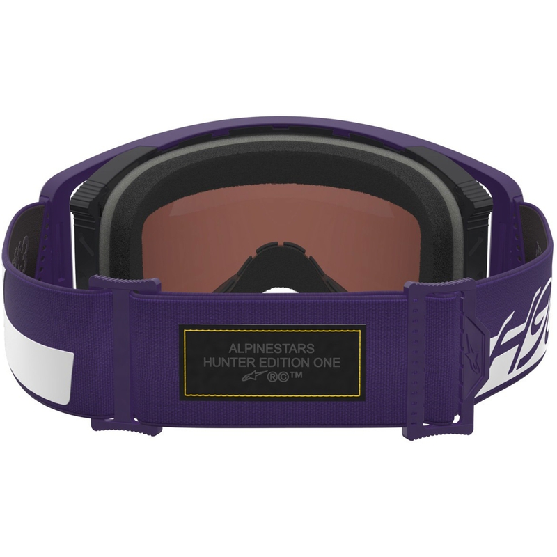 Lunettes de motocross Alpinestars Supertech Vision Hunta96 XXV violet-blanc avec plexiglas argent miroir