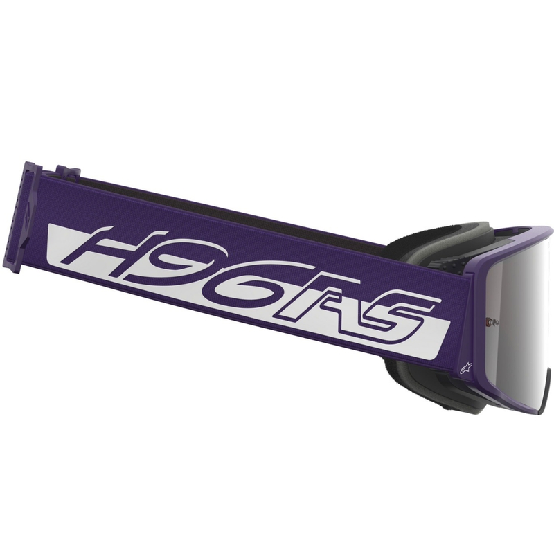 Lunettes de motocross Alpinestars Supertech Vision Hunta96 XXV violet-blanc avec plexiglas argent miroir