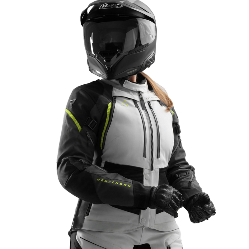 Veste moto femme Rebelhorn Hardy 3.0 noir-gris-jaune fluo