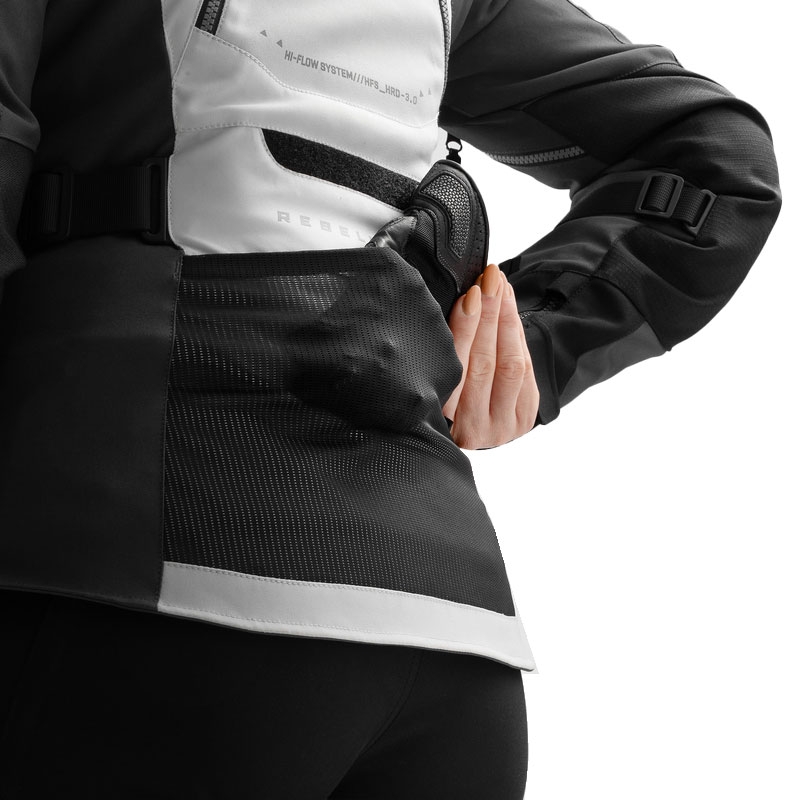 Veste moto femme Rebelhorn Hardy 3.0 noir-gris-jaune fluo