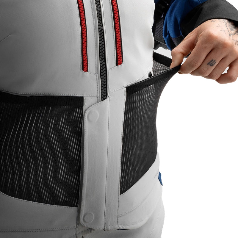Blouson moto femme Rebelhorn Hardy 3.0 bleu-gris-rouge