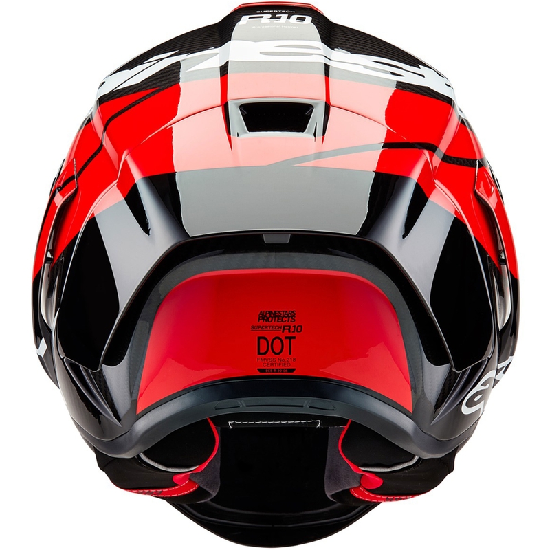 Casque intégral de moto Alpinestars Supertech R-10 Element carbone fluo rouge et blanc