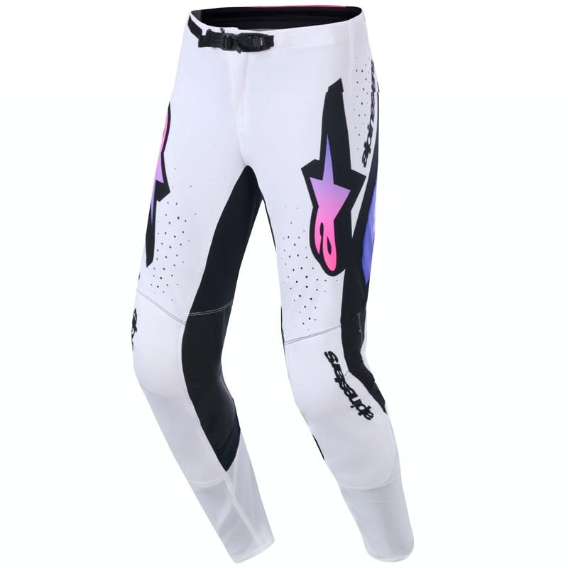 Motokrosové kalhoty Alpinestars Supertech Pro Vista bílo-fialovo-černé