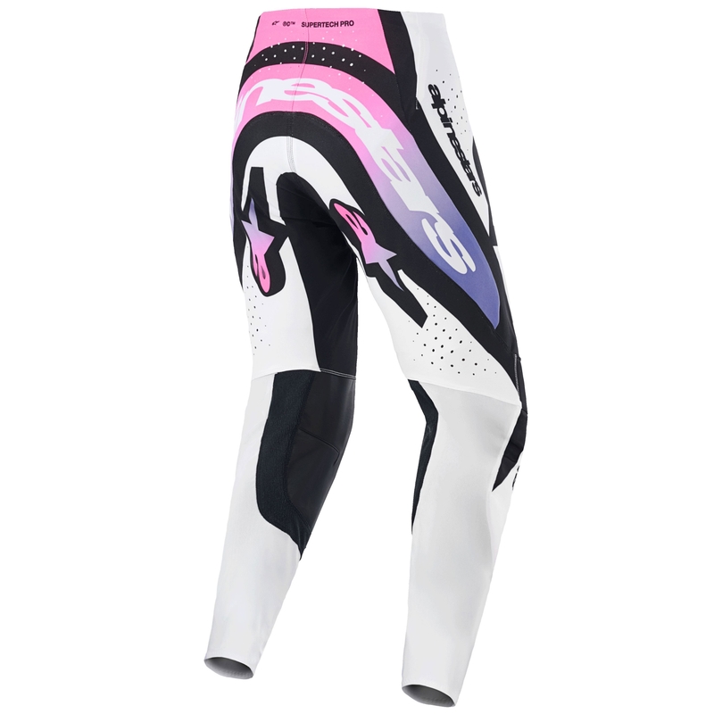 Motokrosové kalhoty Alpinestars Supertech Pro Vista bílo-fialovo-černé