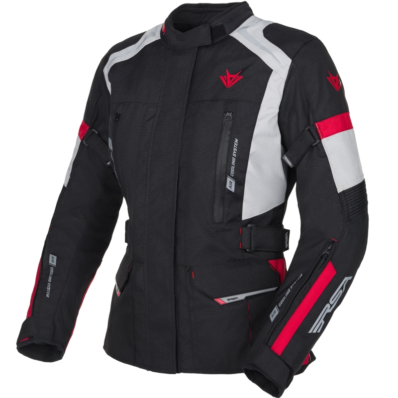 Blouson moto femme RSA EXO 2 noir-gris-rouge