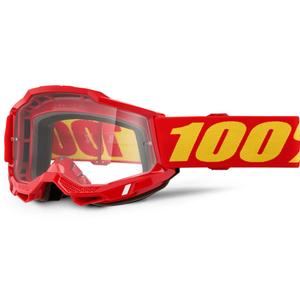 Lunettes de motocross 100% Accuri 2 rouges avec plexiglas transparent