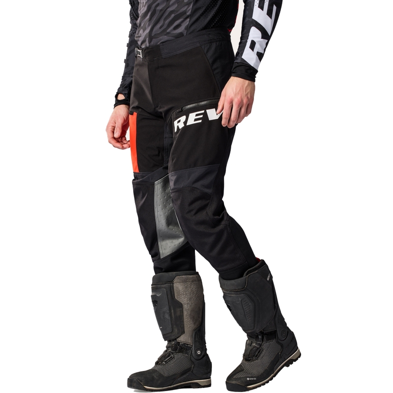 Pantalon moto court Revit Lejano noir-rouge