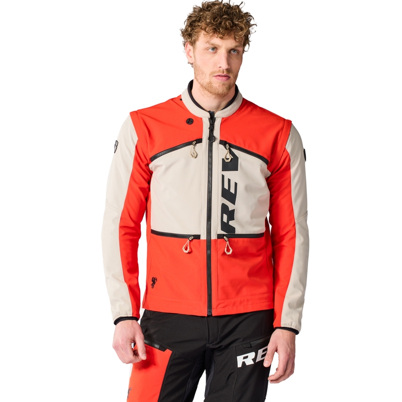 Veste de moto Revit Morocco Sable-Rouge