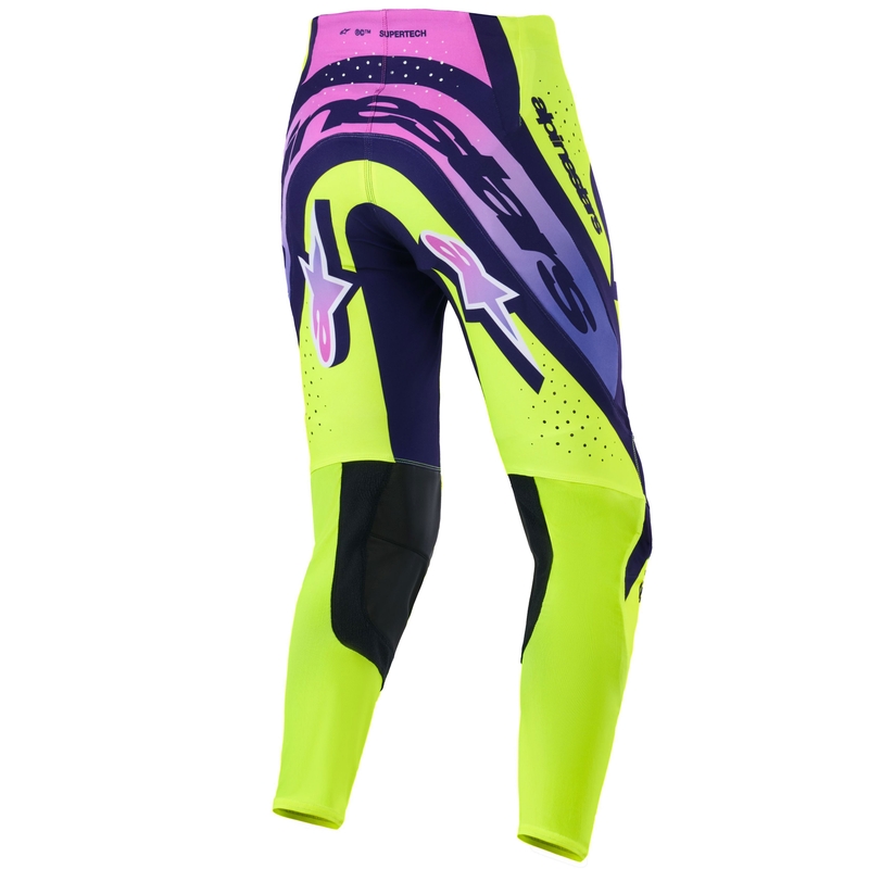 Motokrosové kalhoty Alpinestars Supertech Vista fluo žluto-fialovo-černé