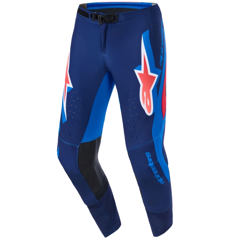 Motokrosové kalhoty Alpinestars Supertech Vista tmavě modro-korálovo-cobaltové