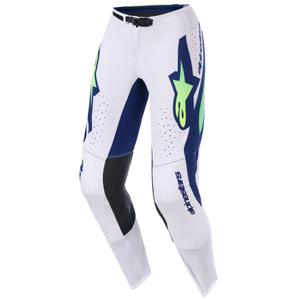 Motokrosové kalhoty Alpinestars Supertech Vista světle šedo-fluo žluto-zeleno-modro-růžové