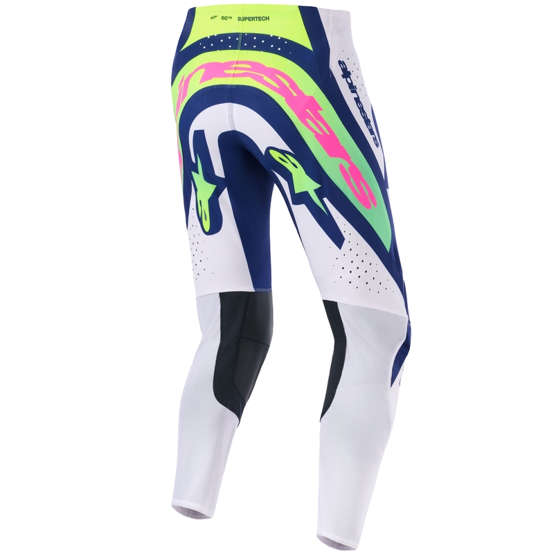 Motokrosové kalhoty Alpinestars Supertech Vista světle šedo-fluo žluto-zeleno-modro-růžové