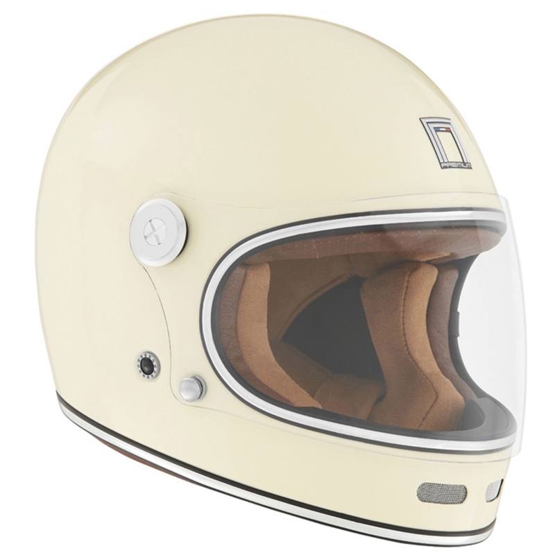 Casque moto intégral NOX PREMIUM Revenge crème blanc