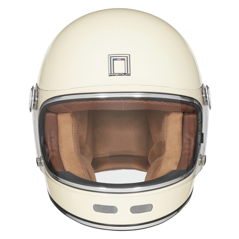 Casque moto intégral NOX PREMIUM Revenge crème blanc