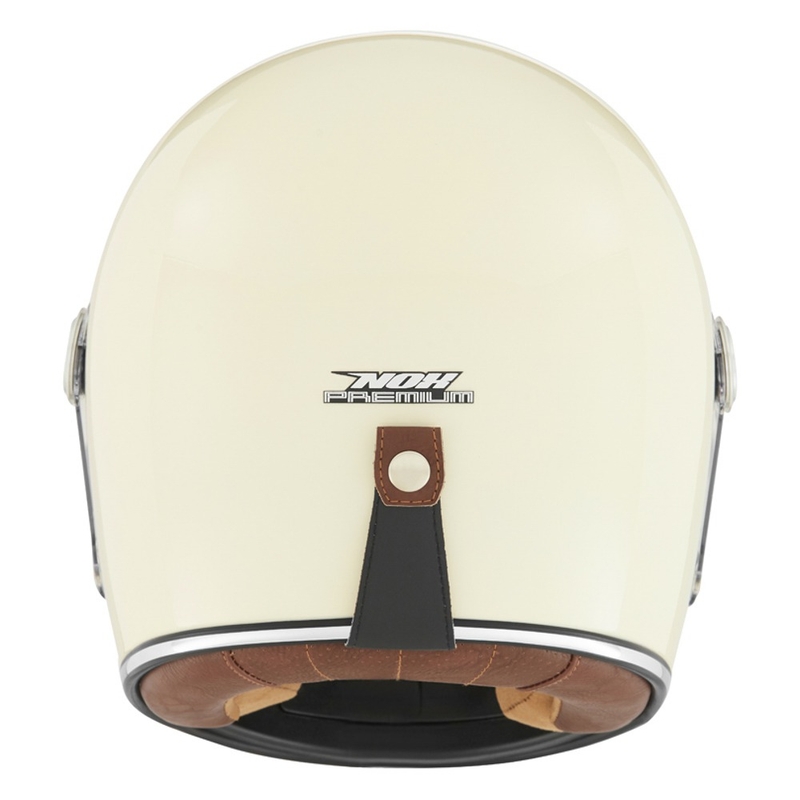 Casque moto intégral NOX PREMIUM Revenge crème blanc