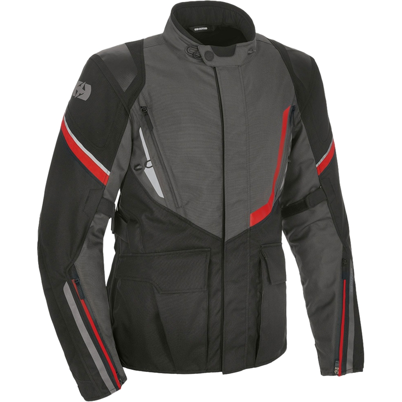 Veste de moto Oxford Montreal 4.0 Dry2Dry™ noir-gris-rouge