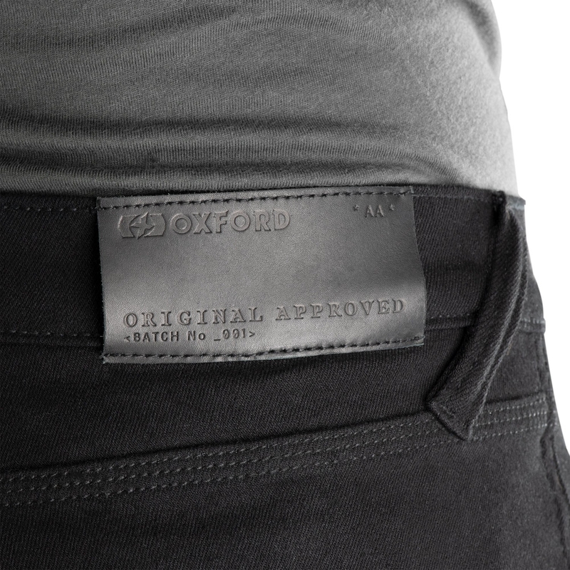 Jean moto court OXFORD ORIGINAL APPROUVÉ SUPER STRETCH AA SLIM FIT noir