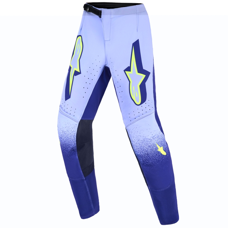 Dětské motokrosové kalhoty Alpinestars Supertech Scenz fialovo-fluo žluté