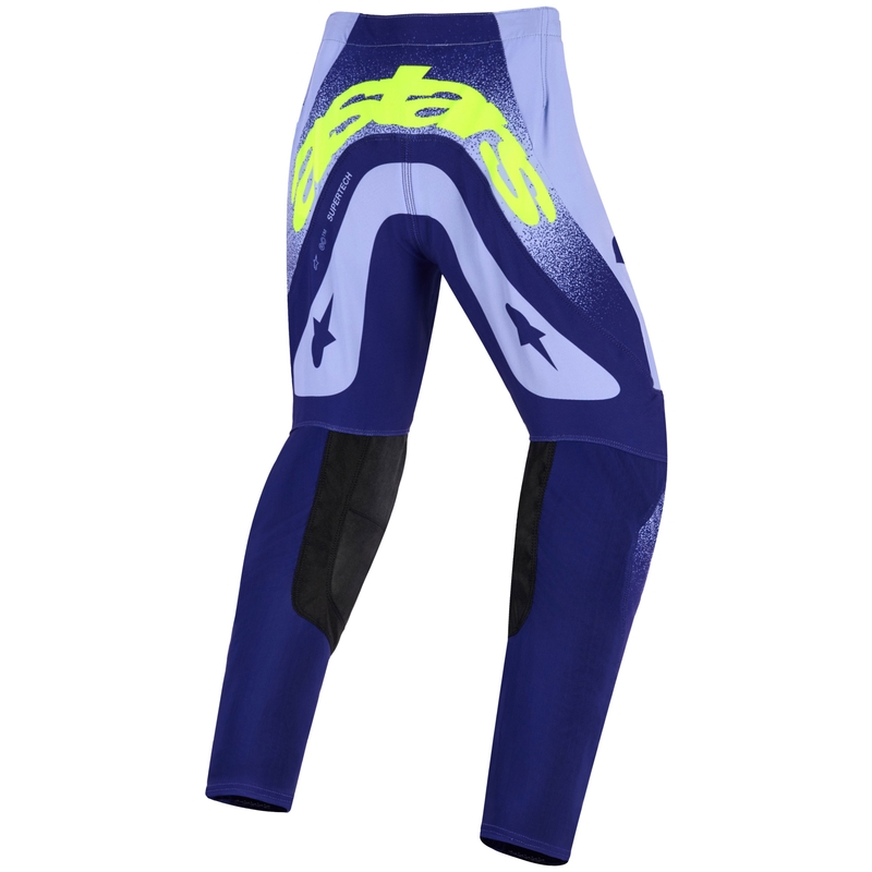Dětské motokrosové kalhoty Alpinestars Supertech Scenz fialovo-fluo žluté