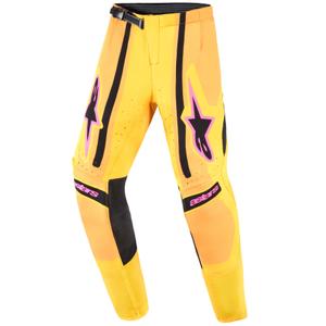 Dětské motokrosové kalhoty Alpinestars Techstar Nomur oranžovo-žluto-růžové
