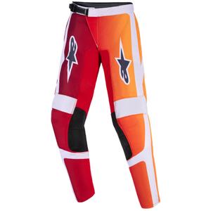 Dětské motokrosové kalhoty Alpinestars Fluid Portl červeno-oranžovo-světle šedé