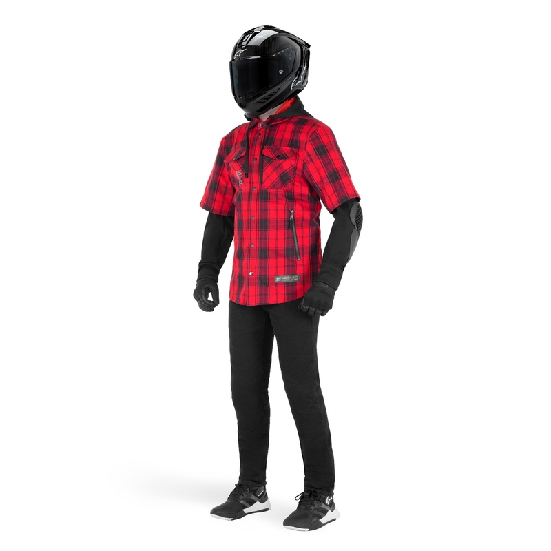 Chemise moto Alpinestars MO.ST.EQ Tartan rouge-noir