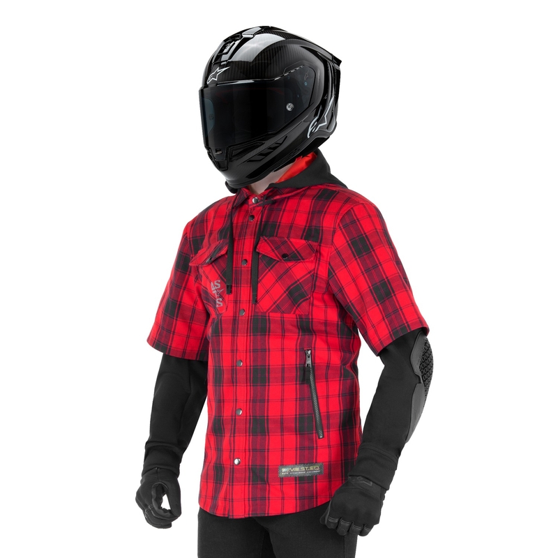 Chemise moto Alpinestars MO.ST.EQ Tartan rouge-noir