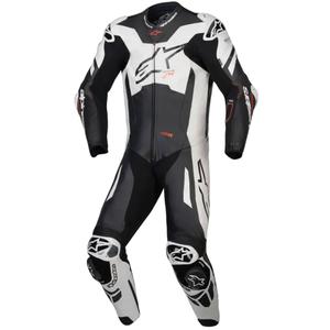 Combinaison en cuir Alpinestars GP Plus V4 Sprint, compatible Tech-Air, noir, blanc, rouge fluo