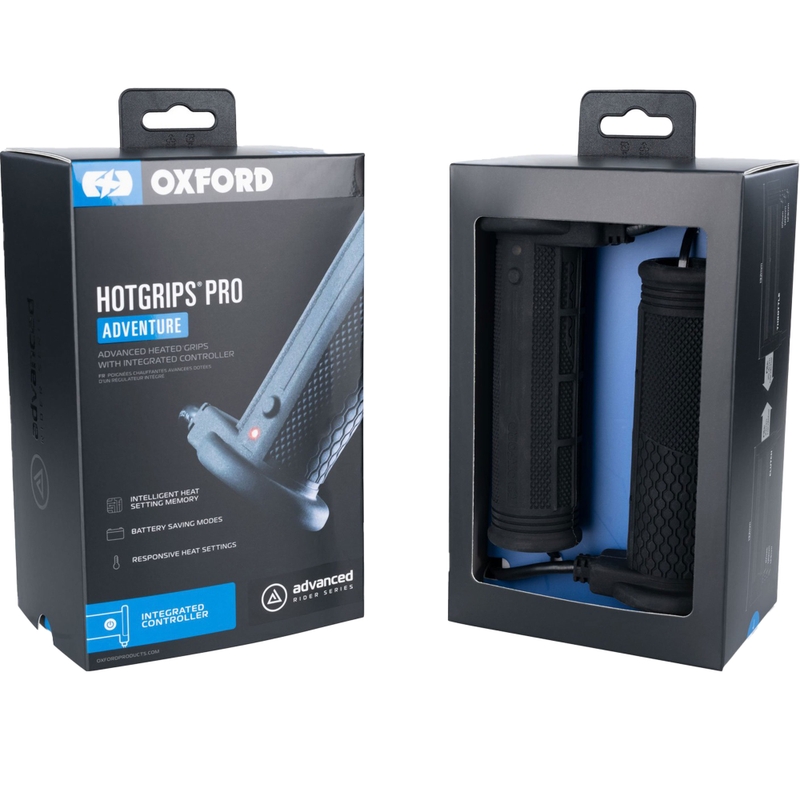 Poignées chauffantes Oxford Hotgrips PRO Adventure avec commandes intégrées dans la poignée