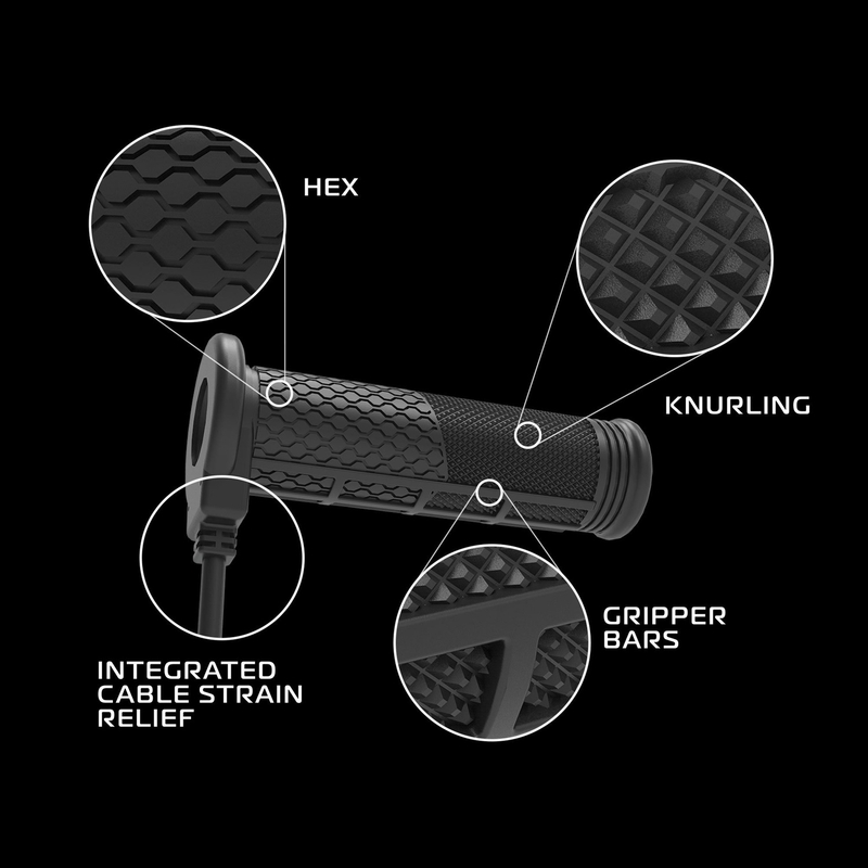 Poignées chauffantes Oxford Hotgrips PRO Adventure avec commandes intégrées dans la poignée