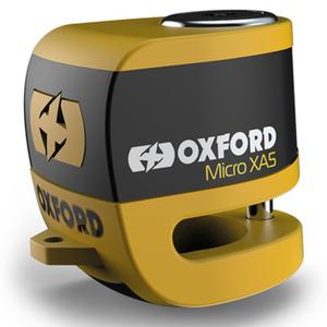 Antivol de frein à disque Oxford Micro XA5 avec alarme intégrée jaune-noir