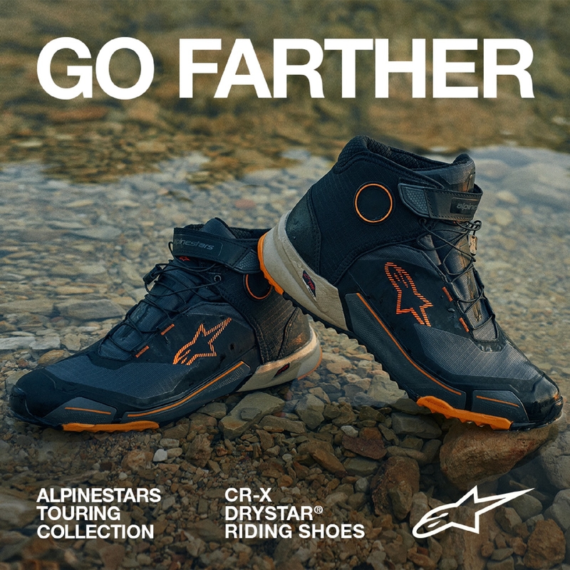 Bottes de moto Alpinestars CR-X Drystar noir-marron-orange