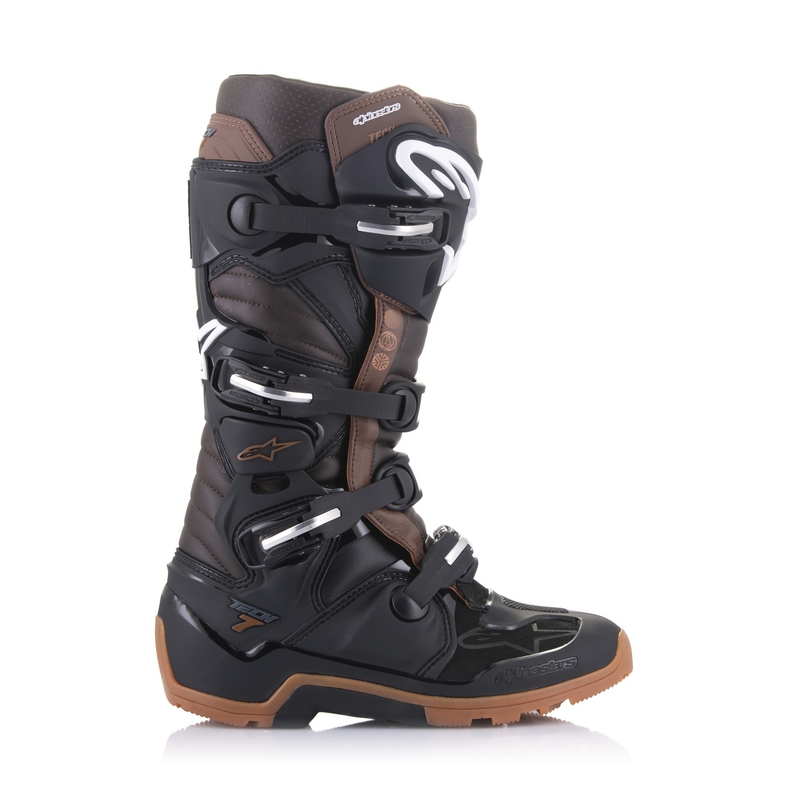 Bottes moto Alpinestars Tech 7 Enduro Noir-Marron foncé