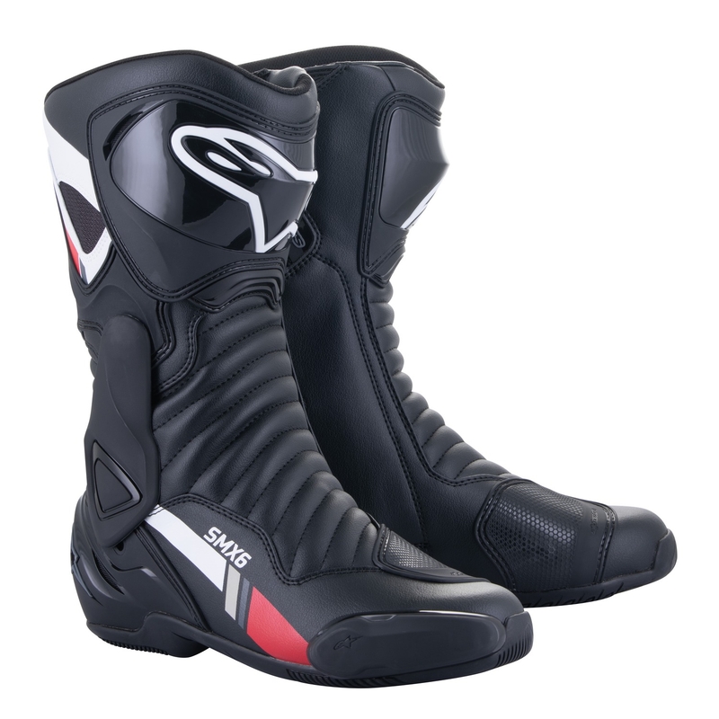 Bottes moto Alpinestars S-MX 6 noir-blanc-gris-rouge