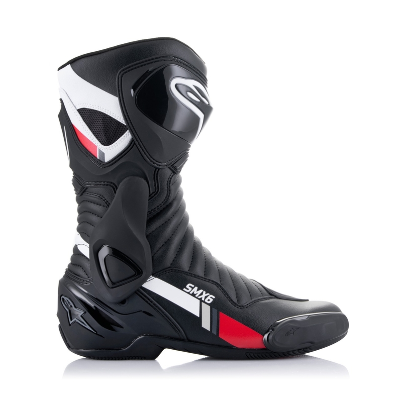 Bottes moto Alpinestars S-MX 6 noir-blanc-gris-rouge