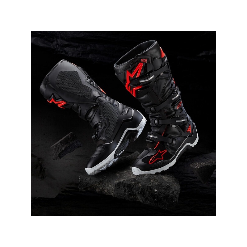 Bottes moto Bottes moto Alpinestars Tech 7 Enduro noir-rouge fluo-blancTech 7 Enduro noir-rouge fluo-blanc