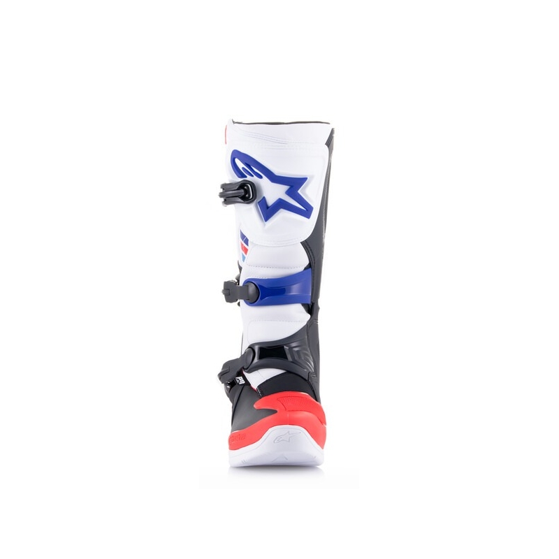 Bottes de motocross Alpinestars TECH 3 blanc-noir-bleu-rouge