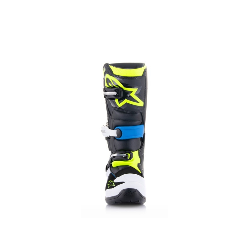 Bottes moto enfant Alpinestars Tech 7 S noir-blanc-jaune fluo-bleu