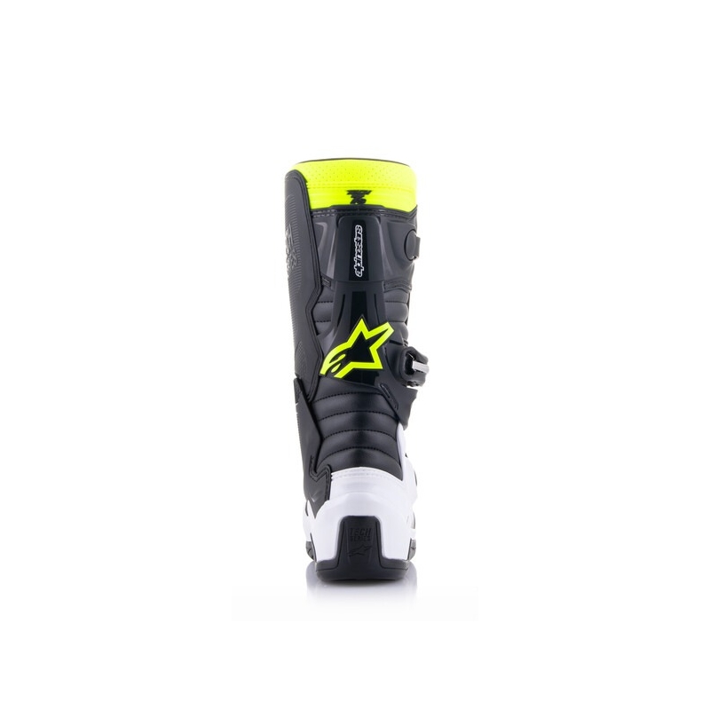Bottes moto enfant Alpinestars Tech 7 S noir-blanc-jaune fluo-bleu