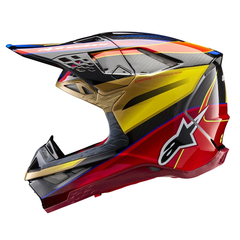 Casque de motocross Alpinestars Supertech S-M10 Era or-rouge