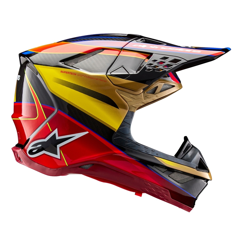 Casque de motocross Alpinestars Supertech S-M10 Era or-rouge