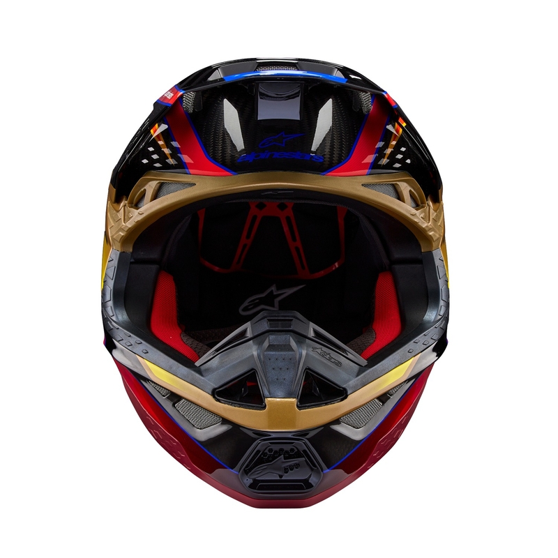Casque de motocross Alpinestars Supertech S-M10 Era or-rouge