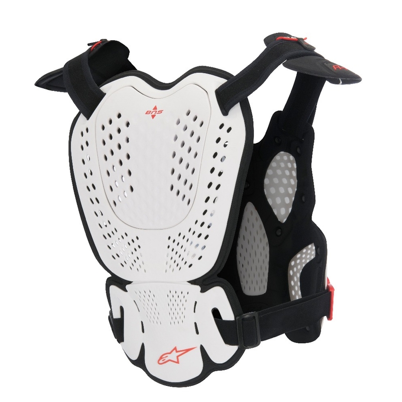 Protection corporelle Alpinestars A-1 Roost Guard CE2 blanc-noir-rouge