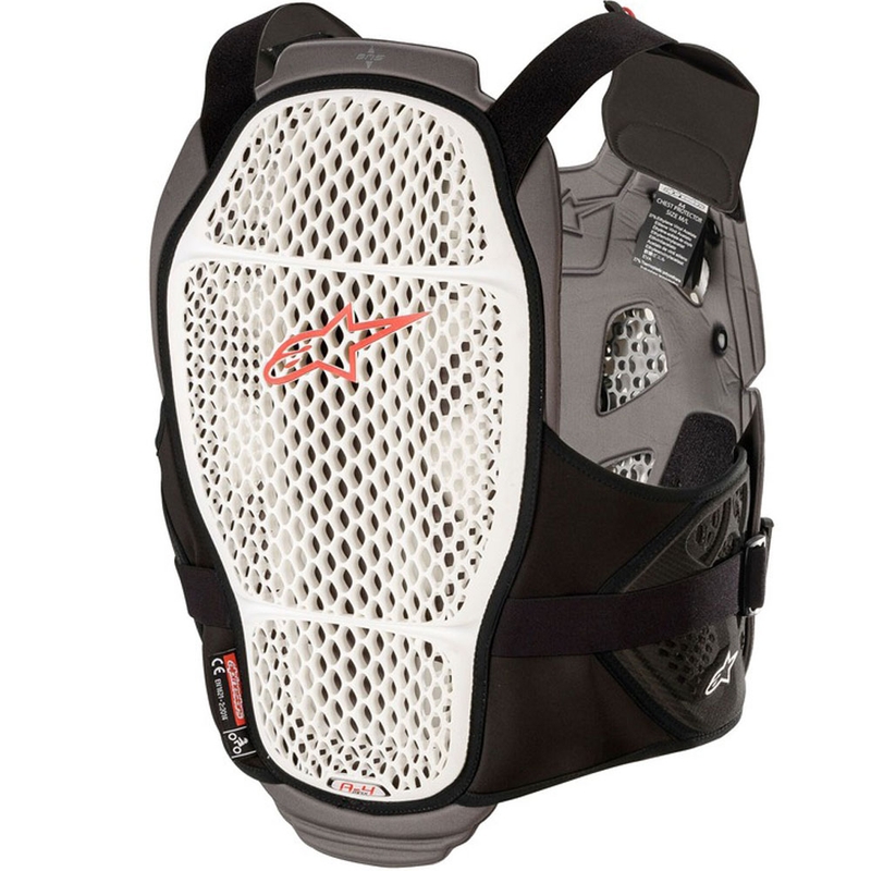 Protection de poitrine Alpinestars A-4 MAX blanc-anthracite-rouge