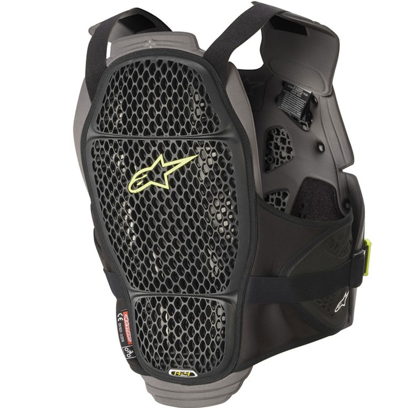 Protection de poitrine Alpinestars A-4 MAX noir-anthracite-jaune fluo