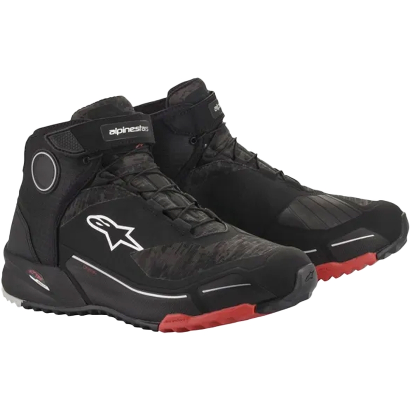 Bottes de moto Alpinestars CR-X Drystar noir camouflage-rouge