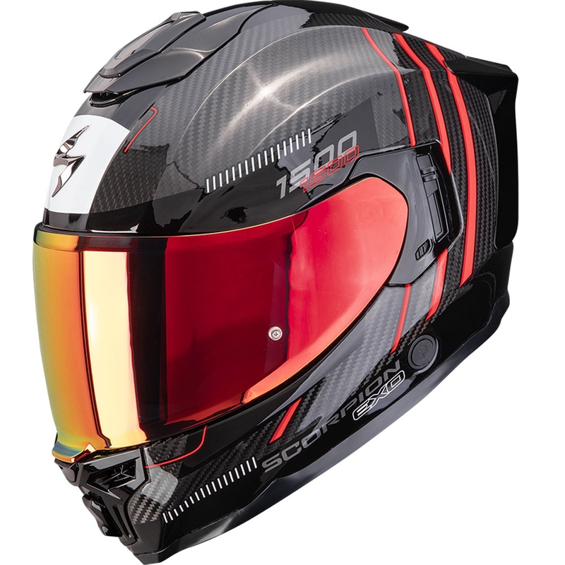 Casque intégral de moto Scorpion EXO-1500 Carbon Air Zity Noir-Rouge