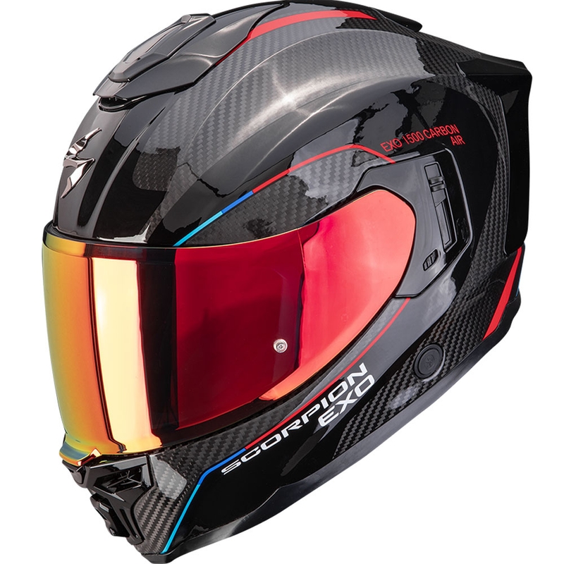 Casque intégral de moto Scorpion EXO-1500 Carbon Air Mundi Noir-Rouge