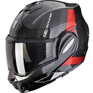 Casque moto modulable Scorpion EXO-TECH EVO Carbon CAD noir-rouge